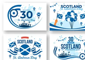12 St Andrew Day Illustration