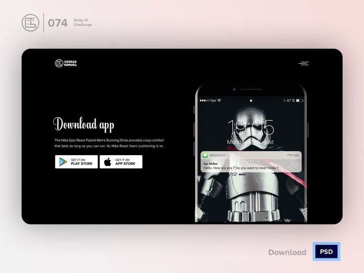 Download App | Daily UI challenge - 074/100
