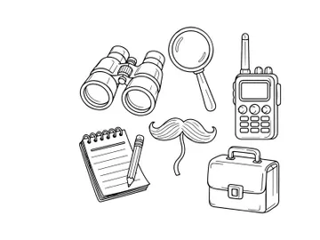 Travel exploration tools flat design vector illustration preview picture