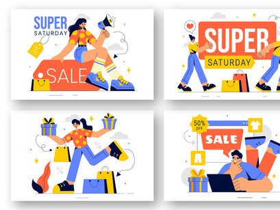 9 Weekend Super Sale Illustration