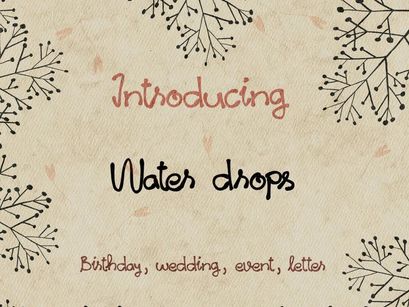 Water Drops – A Fresh & Fluid Handwritten Font