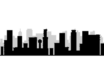 Cityscape black silhouette seamless border preview picture