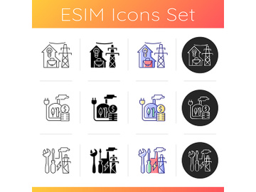 Electrical power icons set preview picture