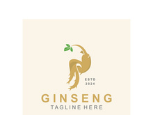 Ginseng logo herbal plant for medicine natural herbal design illustration idea