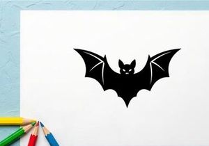 Schwarzes Fledermaus-Silhouetten-Icon für Halloween- oder Horror-Themen