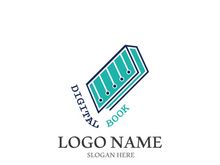 Digital book logo technology vector icon design