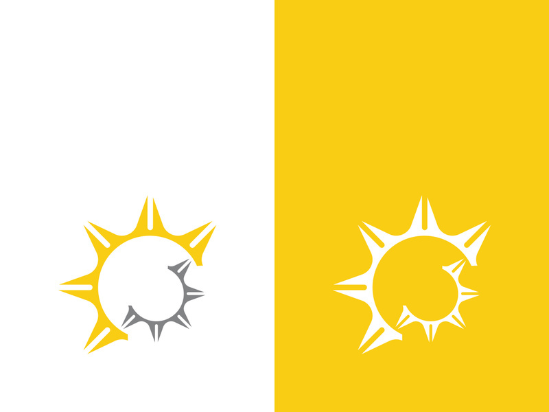 Creative sun concept logo illustration design template