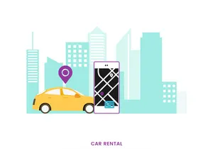 Car rental illustration concept