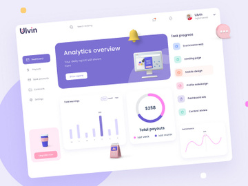 Analytics Dashboard UI kits set preview picture