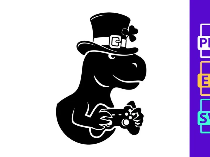 Dinosaur Gamer Leprechaun