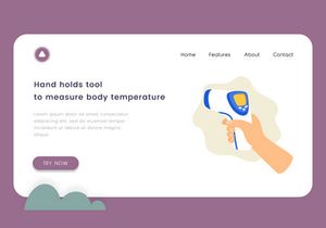 Hand hold tool to measure body temperature vector illustration