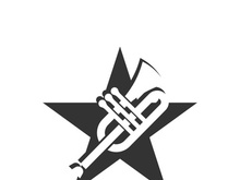 Musical instrument simple icon trumpet for jazz music logo design