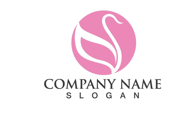 Swan Bird Love Symbol Logo Vector