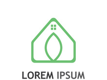 Natural green leaf logo.