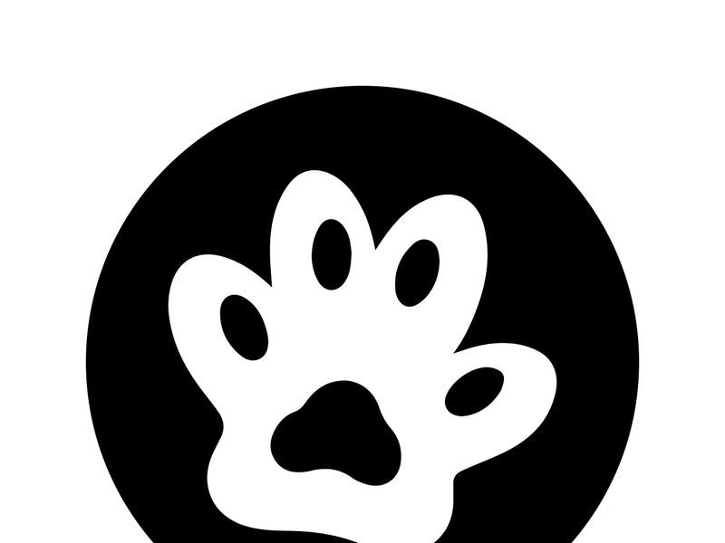 Minimal Dog Paw Print Logo