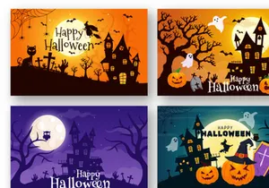13 Halloween Night Background Illustration