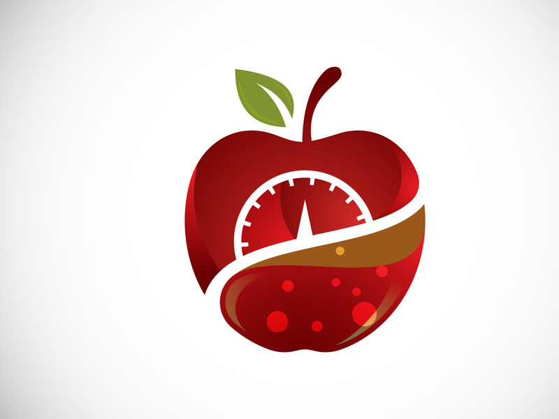 Diet apple logo design vector illustration