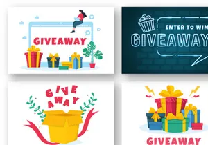 12 Giveaway Win a Prize Illustration