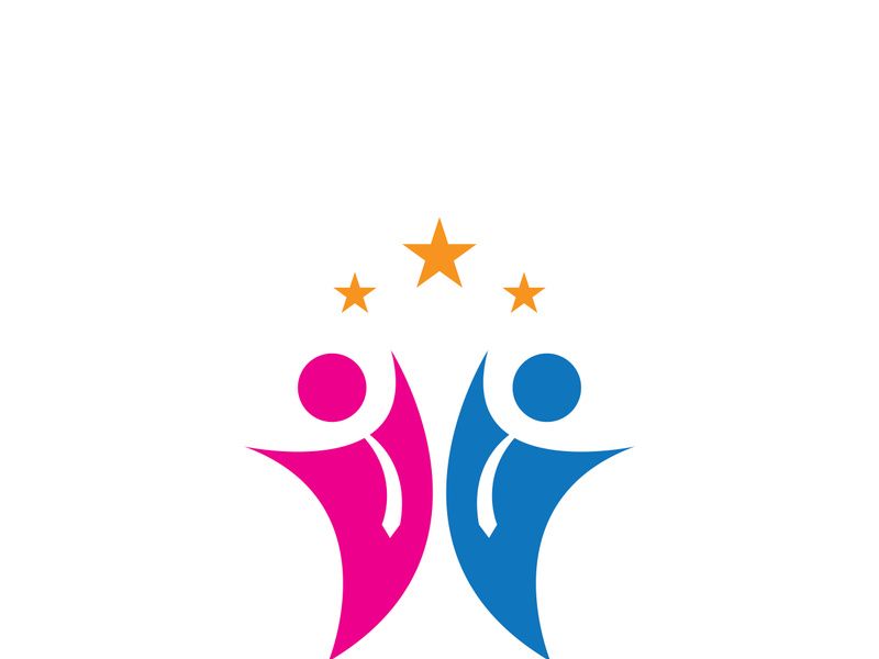 People star logo design to achieve a success or dream.