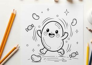 Cute ghost holding candy vector illustration flat design