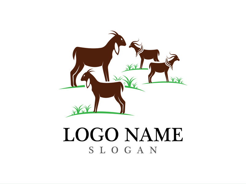 Goat logo template vector icon illustration design