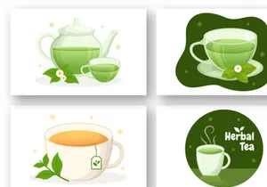 10 Herbal Tea Chamomile Leaves Illustration