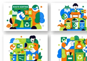 10 Waste Sorting and Recycling Illustration