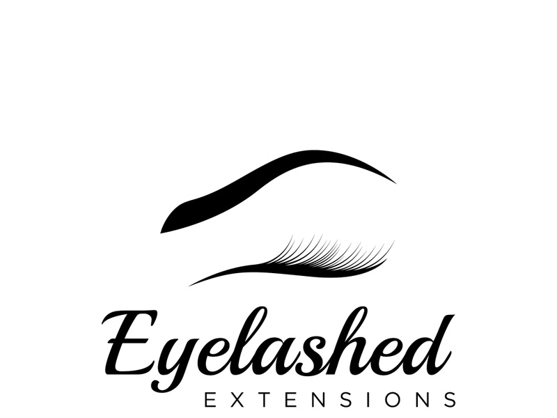 Luxurious and colorful eyelash extension logo.