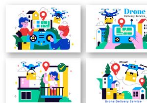 10 Drone Delivery Service Illustration
