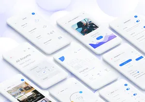Smart Home Mobile App - 3 Styles in 1 file.