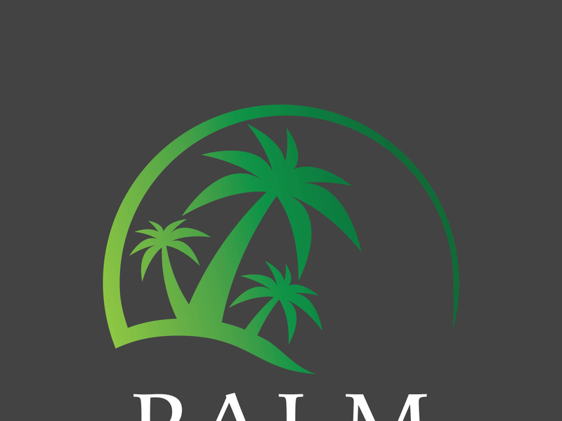 Palm tree summer logo template vector illustration