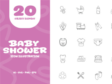 Baby Shower line Illustration preview picture
