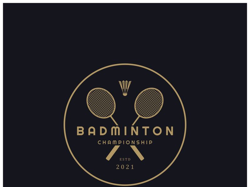 Modern Badminton logo design with Dynamic Shuttlecock and Racket, for championship, sport, sports shop, badminton school, business, company, tournament