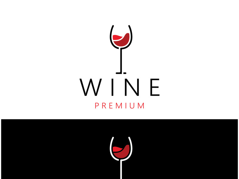 Wine logo with wine glasses and bottles.for night clubs,bars,cafe and wine shops.