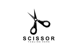 Scissors Logo Design, Barbershop Shaver Vector, Babershop Scissors Brand Illustration