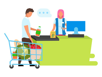 Grocery store flat vector illustration preview picture