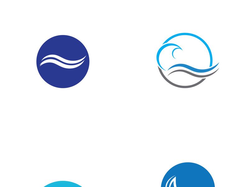 Ocean water wave wave logo design.