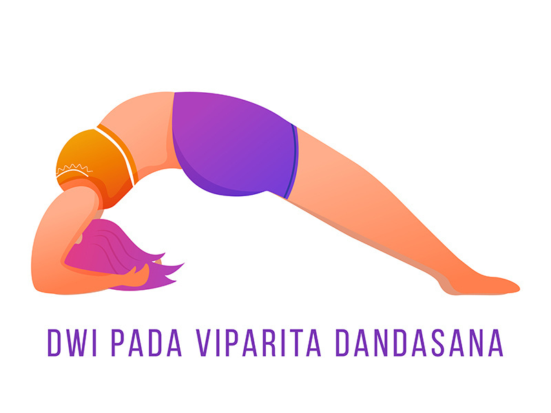 Dwi Pada Viparita Dandasana flat vector illustration