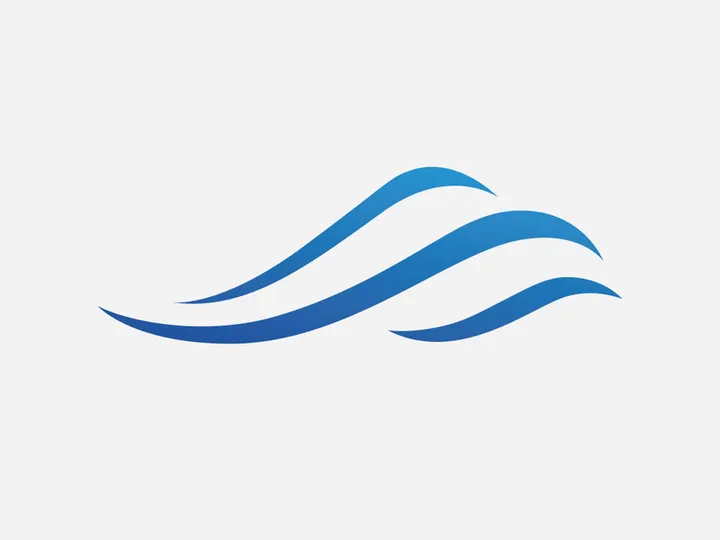 Blue Wave Logo Vector.  wAter wave illustration template design