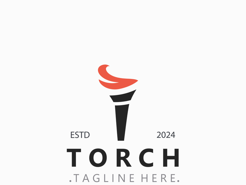 Torch logo Graphic, Olympics flame Modern Design Element simple minimalist