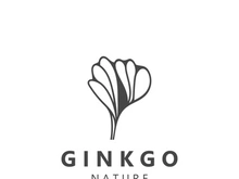 Ginkgo leaf biloba logo nature. Healthy ingredient that is used in medicine for disease treatment with line art style design