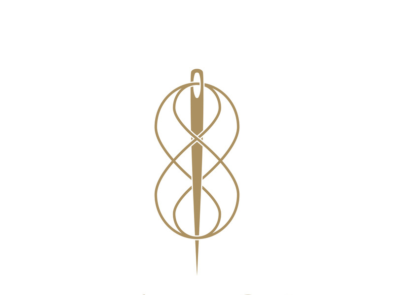 Tailor logo icon illustration template combination of buttons for clothes, thread and sewing machine, for clothing product design