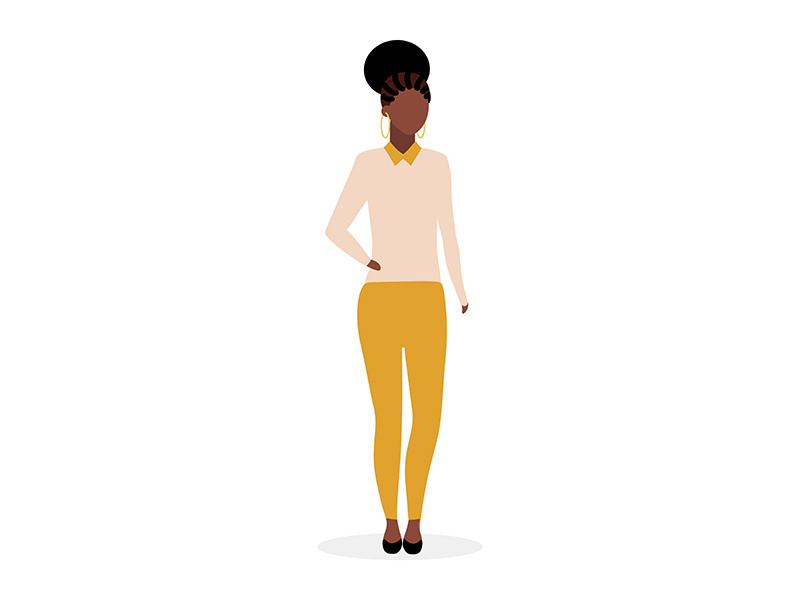 Afro american girl flat vector illustration