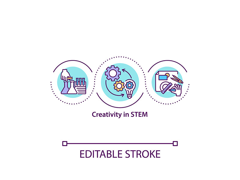 Creativity in STEM concept icon