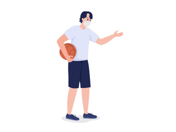 Student in gym class clothes semi flat color vector character preview picture
