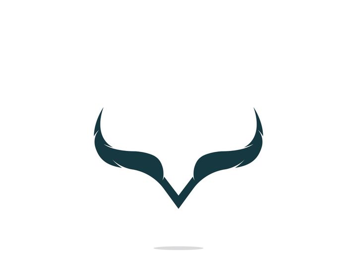 Bull head horns logo design.
