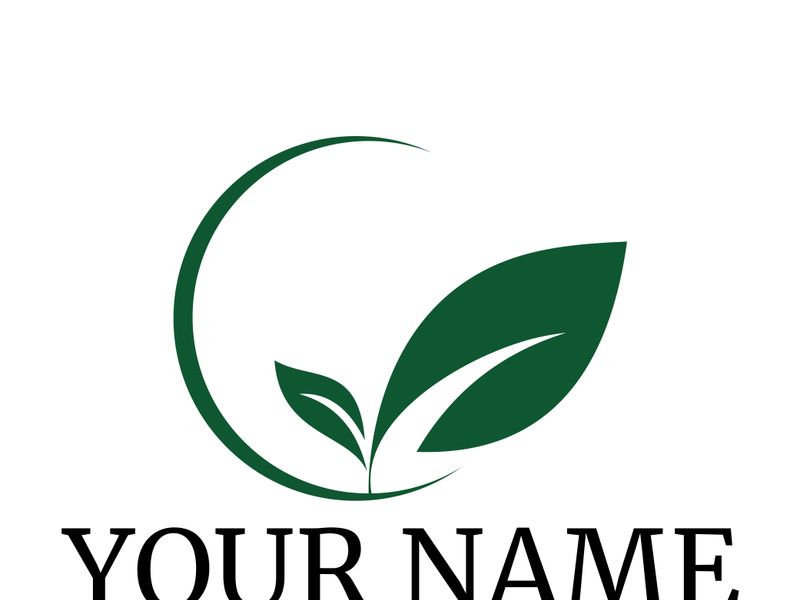 Green leaf logo design vector illustration