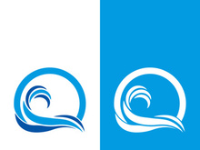 Wave beach vector illustration design logo