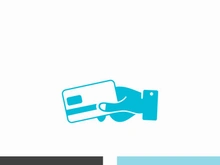 Hand holding credit card business icon image design