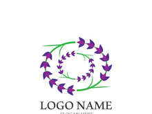 Fresh lavender flower logo vector flat design